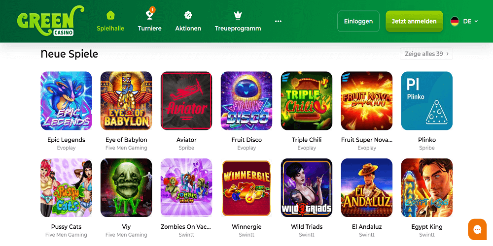 Green Casino Spielautomaten